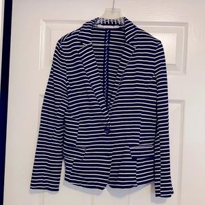 100% cotton Gibson navy and white blazer.